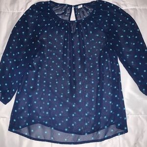 Blue polka dot blouse